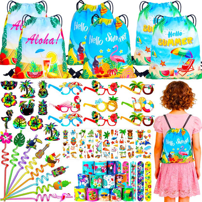ANPHILE 12 Pack Hawaiian Luau Party Favors, Tropical Luau Party Favors Pinata Filler Goody Bag Stuffer for Summer Pool Beach Party