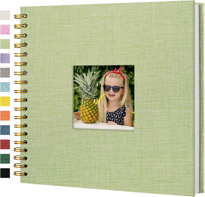 8 x 8 Inch Scrapbook Photo Album Linen Cover 20 Sheets/ 40 Pages, Hardcover Kraft White Pages Memory Book, for Travel Wedding Guest Book Christmas Baby Shower Fits 4x6 & Instant Photos, Beige