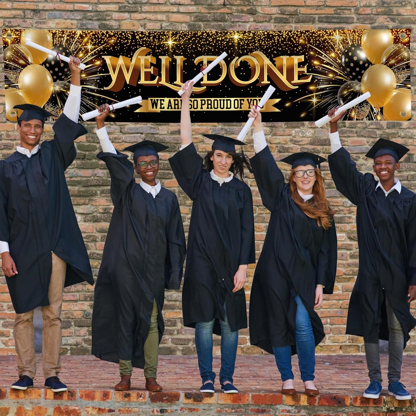 Welcome Banner - Black and Gold Welcome Home Decorations 6 x 1.3ft - Welcome Back Banner - We Missed You So Much