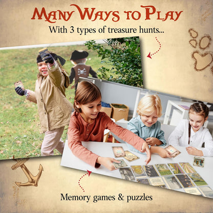Word Treasures – Pirate Toys and Scavenger Hunt Games for Kids | Ages 4-8+, 1-4 players | Use for Sight Word Games, a Treasure Hunt, Memory Games or Puzzles for Kids Ages 4-8 | A Replayable Adventure!