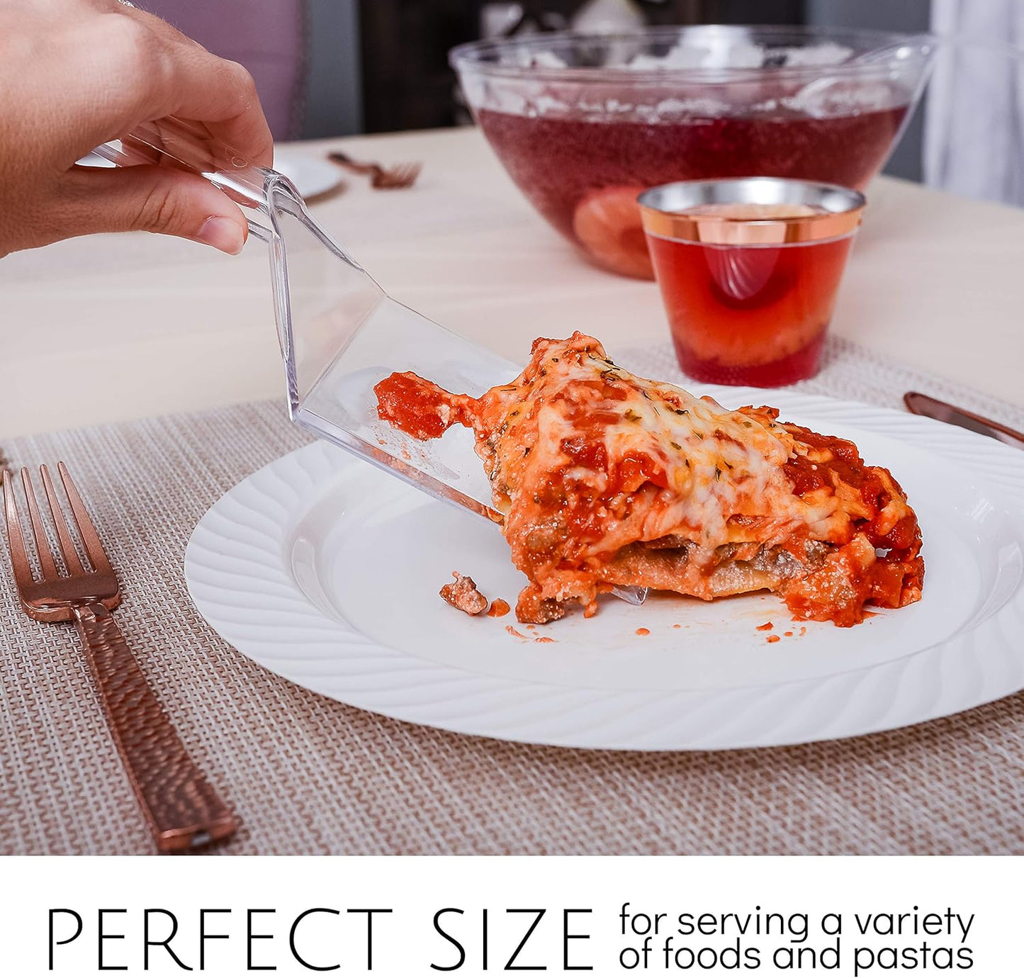 Plasticpro Disposable Plastic Serving Spatula Durable Heavy Duty Premium Serving Utensils Clear Pack of 4