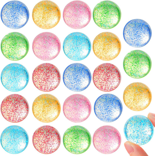 JOYIN 24 PCS Multistyle Bouncy Balls, 6 Styles 32mm Assorted Bouncy Balls Bulk with Storage Bag, Bounce Toys for Kids Party Favors Birthdays Gifts Goodie Bags Stuffers Carnival Prizes