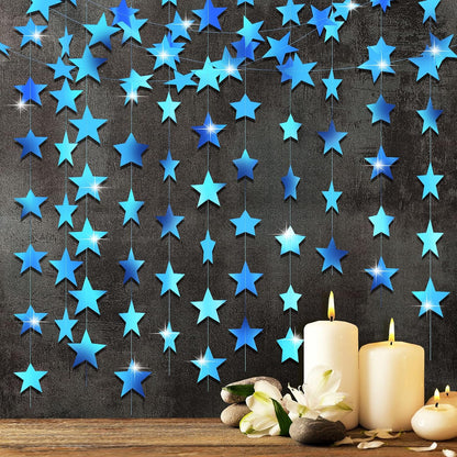 Patelai Glitter Star Garland Banner 2026 Graduation Decor 130 Feet Star Hanging Banner Twinkle Backdrop for Party Birthday Classroom Wedding Supplies(Gold)