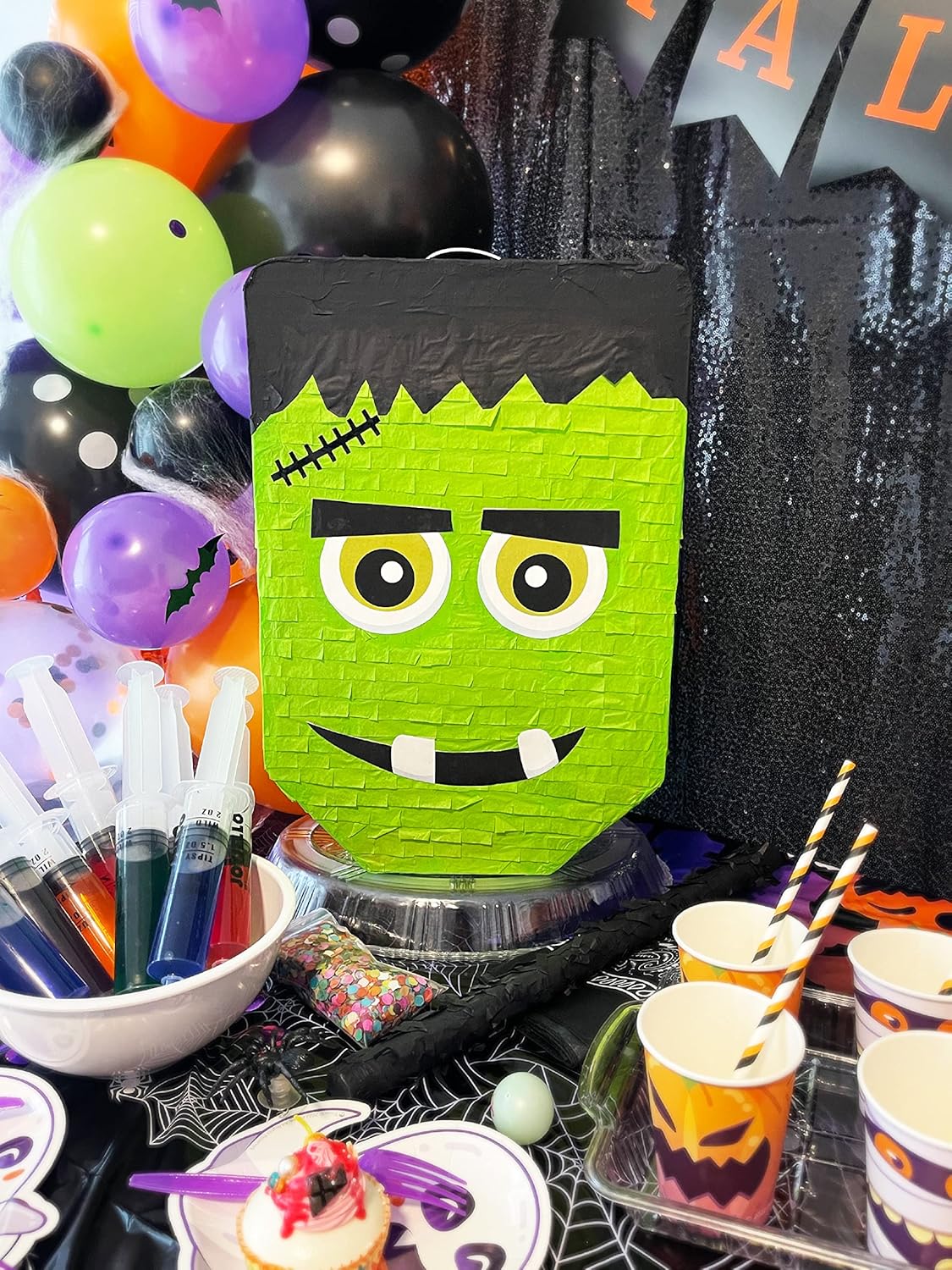 Jergrim Blue Monster Truck Piñata, Small 4 Piece Set, perfect for Kids Birthday Parties, Race Car Party Supplies fits piñata candy and party favors (17”X11”) Durable!