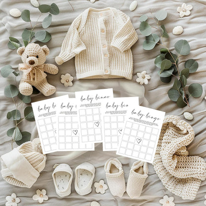 ZIIUFRN Baby Shower Games(5" X 7"), 30 Sets Modern Black and White Baby Bingo Guess Gift Game Cards, Boy Girl Gender Neutral Baby Shower Supplies-B07