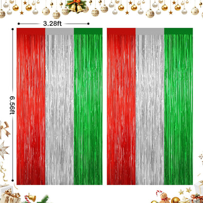 GCB 2Pack Black Metallic Tinsel Foil Fringe Curtains, Black Foil Curtain Backdrop, Photo Booth Props for Birthday Wedding Baby Shower Bachelorette Xmas Celebration Party Decorations Door Streamers