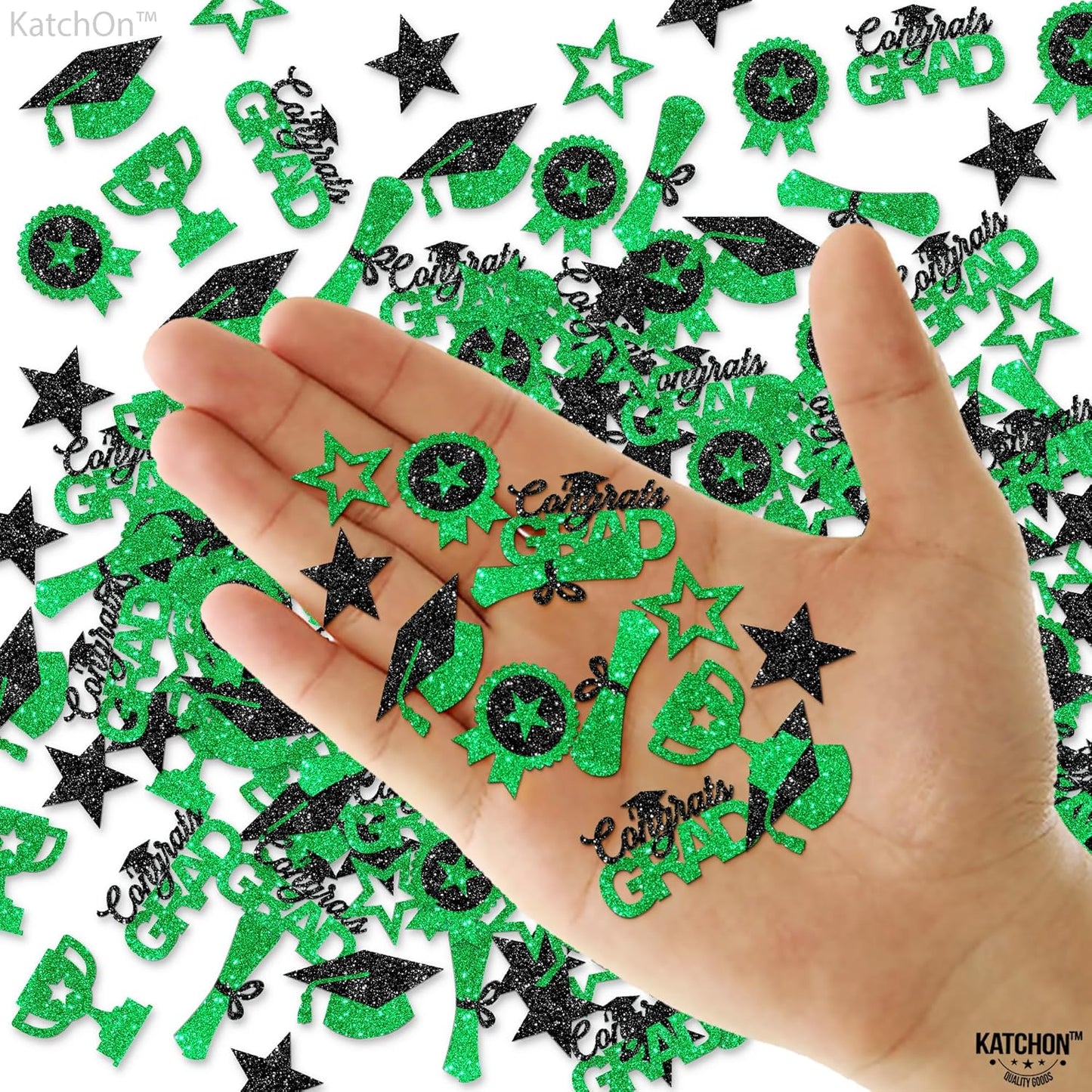 Black and Gold Grad Graduation Decorations 2026 - Pack of 1000, Congrats Grad Graduation Confetti 2026 | Grad Confetti Class of 2026 for Black and Gold 2026 Graduation Decorations, KatchOn