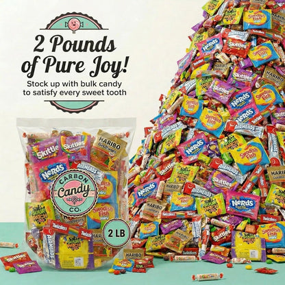 Bulk Candy Variety Pack - 2 lb - Bulk Candy Individually Wrapped - Assorted Mix - Lollipops, Hard, Fruity - Dulces - Big Bag for Party Favors - Father's Day