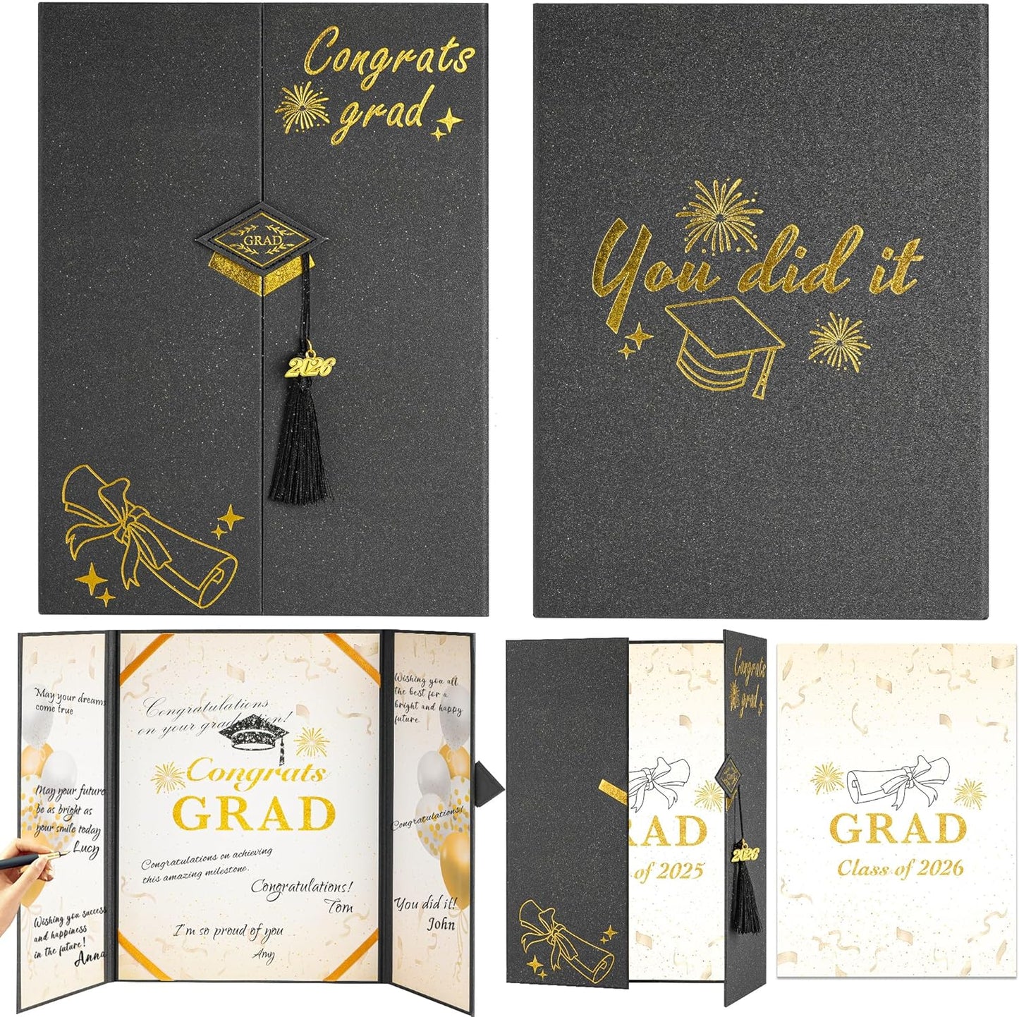 Graduation Decorations 2026 Pink,Graduation Guest Book,Autograph Book with Tassel Class of 2026 Graduate Party Decorations,Graduation Signature Guest Book