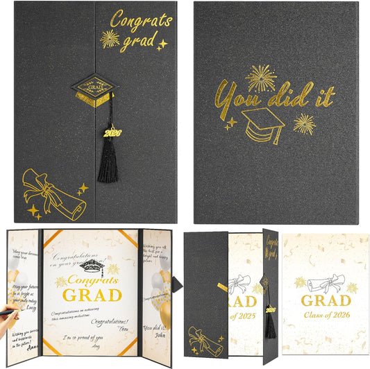 Graduation Decorations 2026 Pink,Graduation Guest Book,Autograph Book with Tassel Class of 2026 Graduate Party Decorations,Graduation Signature Guest Book