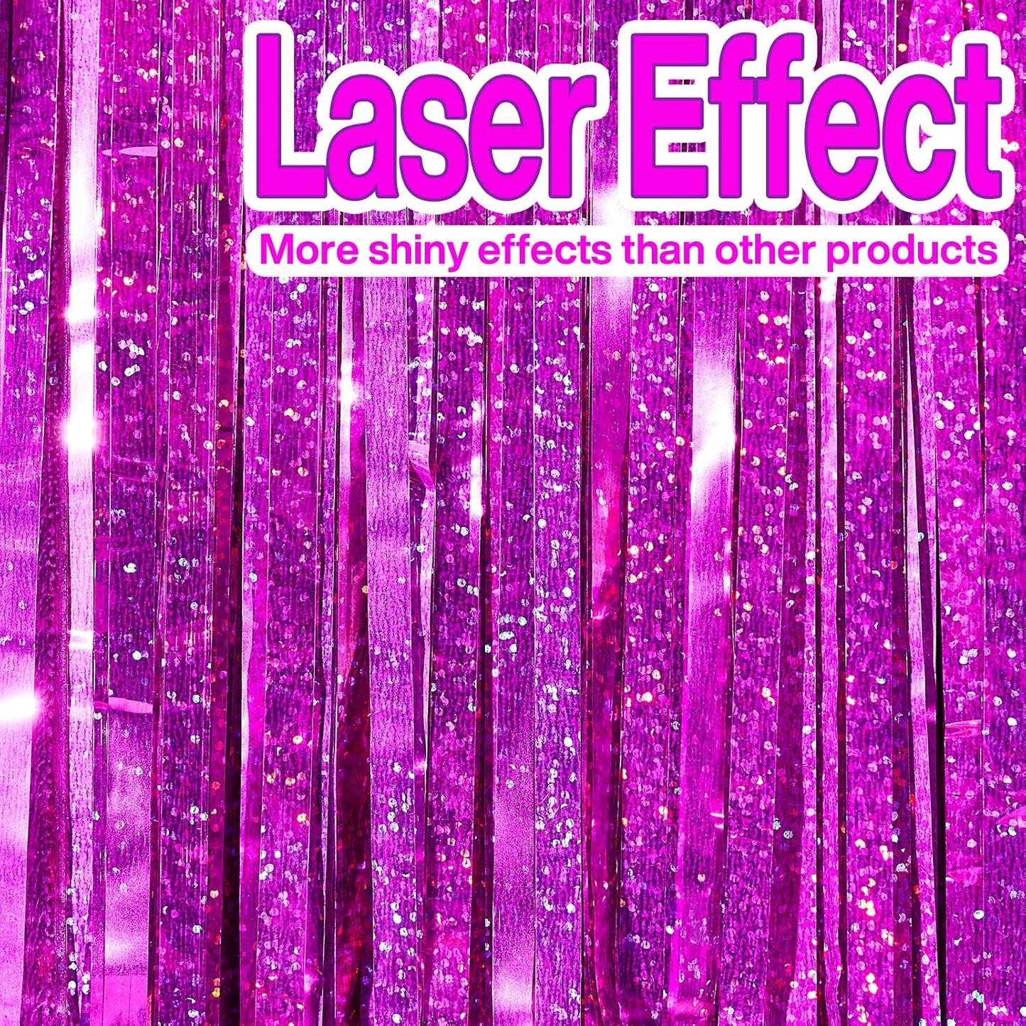 PartyWoo Silver Streamers 3pcs Tinsel Backdrop 8.2FT Metallic Tinsel Foil Fringe Streamer Curtains Party Photo Booth Backdrop for Graduation Baby Shower Bachelorette Wedding Disco Party Decorations