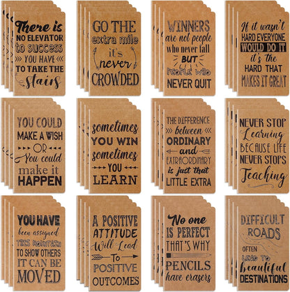 Outus 24 Pieces Mini Inspirational Notepads Motivational Small Pocket Journal Notebook Inspiring Note Pads Gift for School Office Travel Coworkers Supplies, 12 Styles (Simple Style)