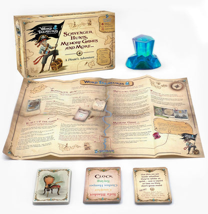 Word Treasures – Pirate Toys and Scavenger Hunt Games for Kids | Ages 4-8+, 1-4 players | Use for Sight Word Games, a Treasure Hunt, Memory Games or Puzzles for Kids Ages 4-8 | A Replayable Adventure!