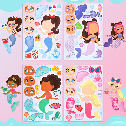 JOYIN 36 Sheets 9"x6" Make a face Stickers for Kids, Make Your Own Animal Stickers with Unicorn, Dinosaur, Sea and Safari Animals, Crafts Birthday Party Favors, Goodie Bags Classroom Activities