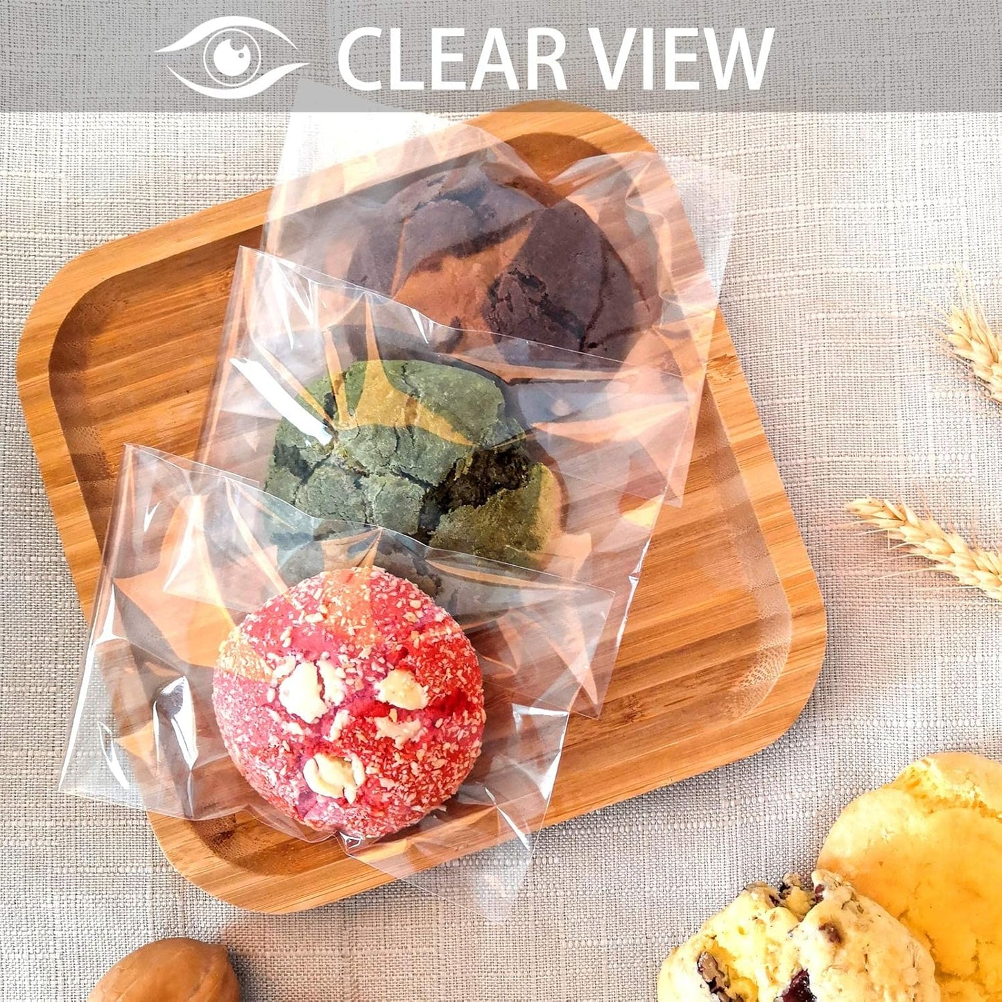 350 Pcs 4x6" Clear Cookie Treat Bags, Self-Sealing Resealable Cellophane Dessert Wrapper - Perfect for Gift Giving & Party Favors