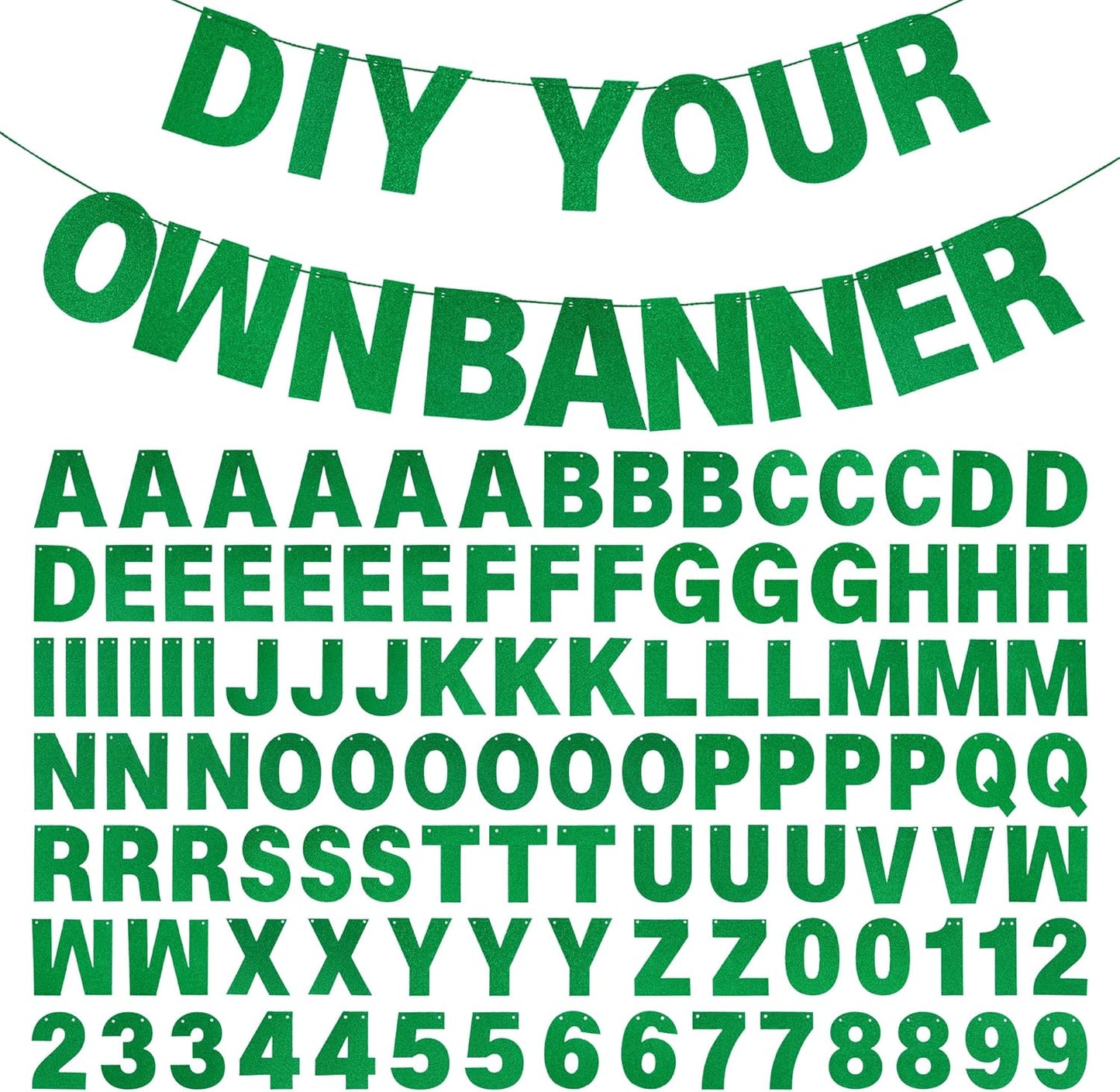 DIY Banner Kit with Letters Glitter Banner Letters Customizable Birthday Banners Graduation Banner Custom Party Hanging Banner for Graduation Wedding Party Baby Shower Decoration(Gold)
