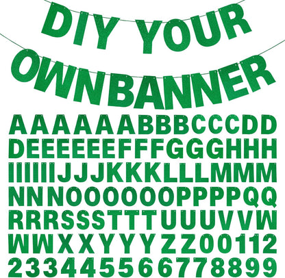 DIY Banner Kit with Letters Glitter Banner Letters Customizable Birthday Banners Graduation Banner Custom Party Hanging Banner for Graduation Wedding Party Baby Shower Decoration(Gold)