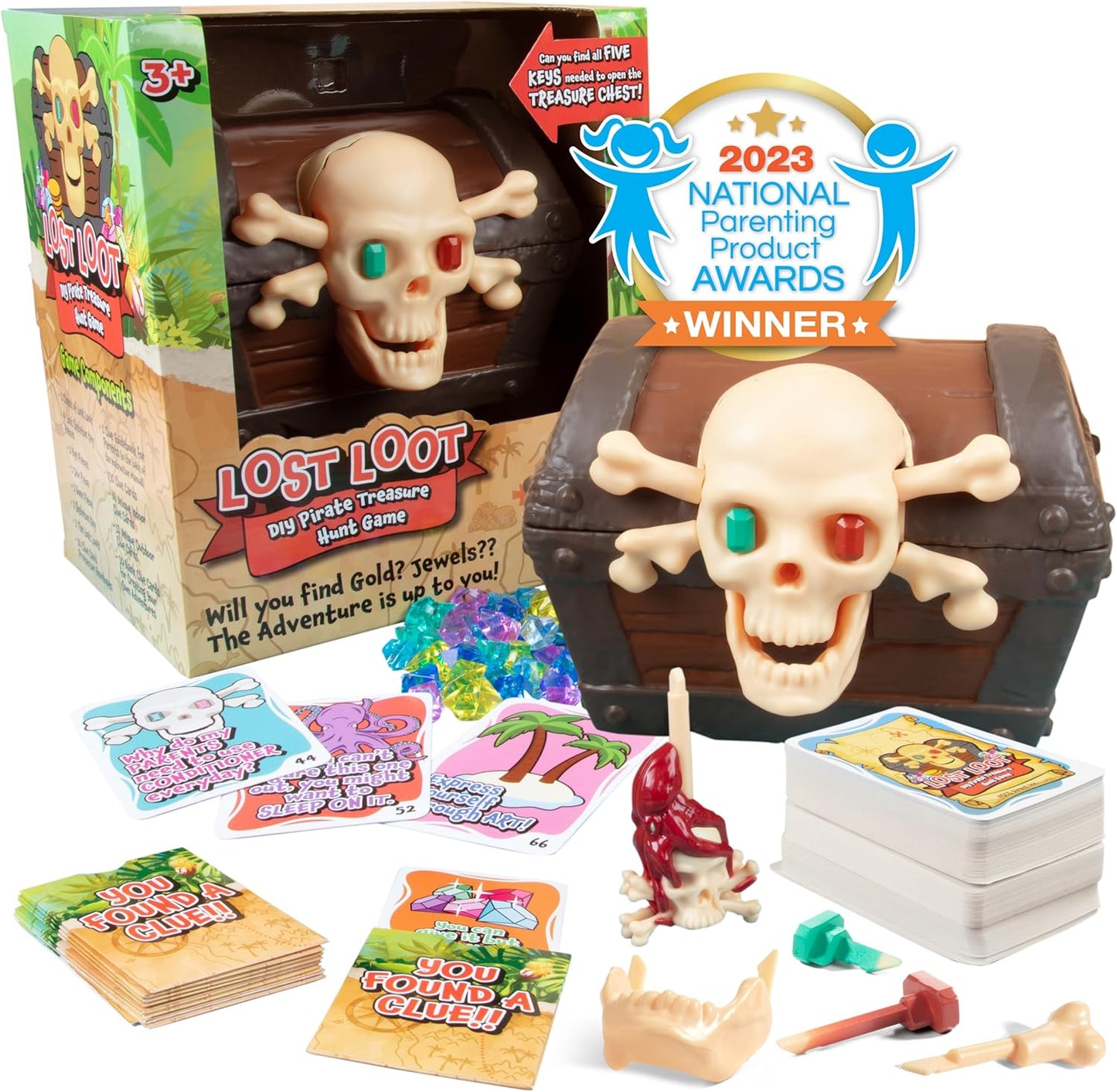 Lost Loot DIY Scavenger Hunt Game - Award Winning Pirate Treasure Like No Other! Hide Skeleton Keys, Set Clues & Find to Unlock Special Chest-150 Indoor Outdoor Clue Cards - 2026 Improved Durable Keys