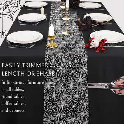 Snowkingdom 2 Pieces Gold Table Runner, Sequin Glitter Foil Metallic Thin Mesh Runner Roll 11"x108", Gold Table Decorations for Event Party, Wedding, Birthday Party, Christmas