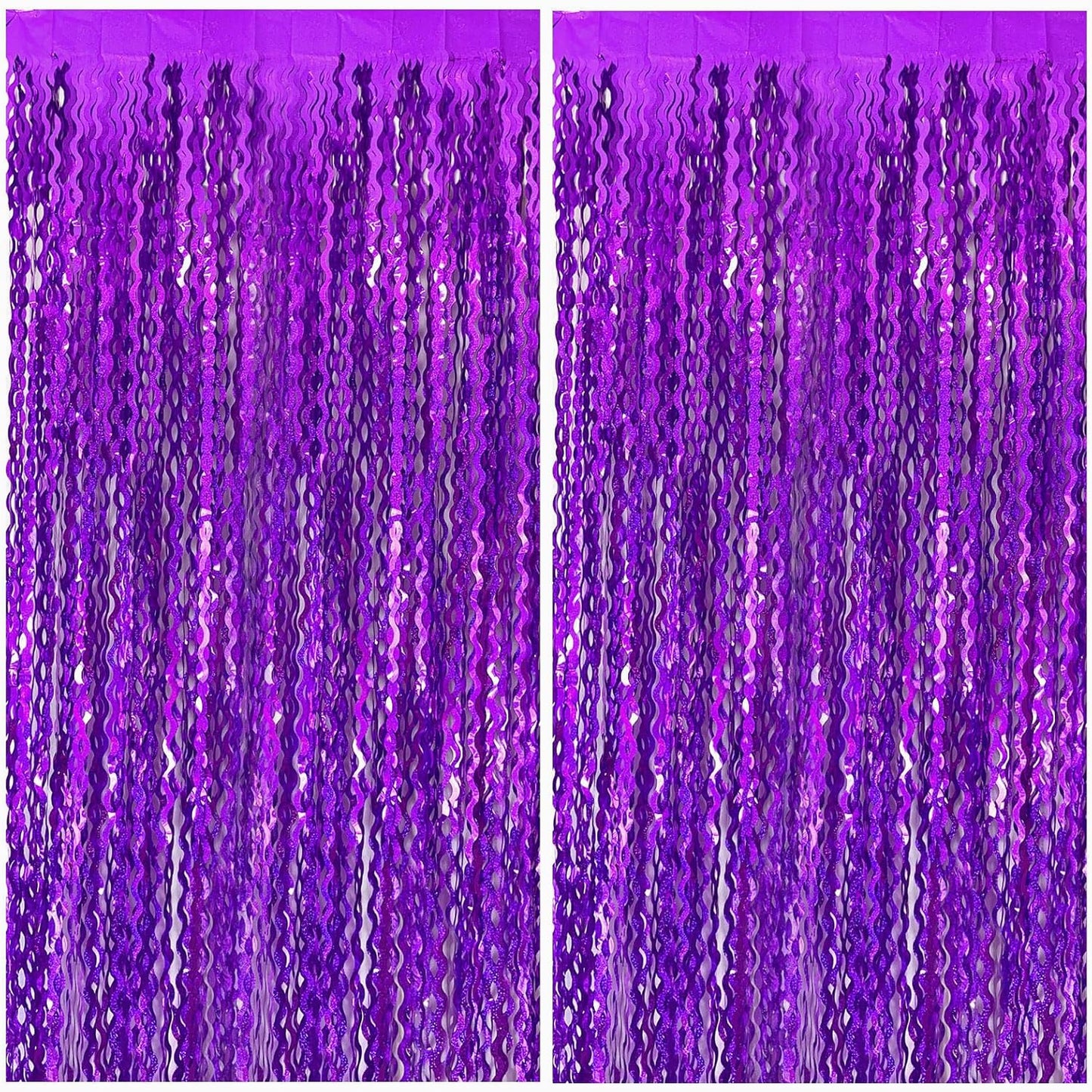 Tinsel Foil Fringe Curtains Wavy Backdrop for Parties Sparkle Metallic Wavy Foil Fringe Backdrop Curtain for Party Decorations Photo Booth Props for Birthday Graduation Wedding