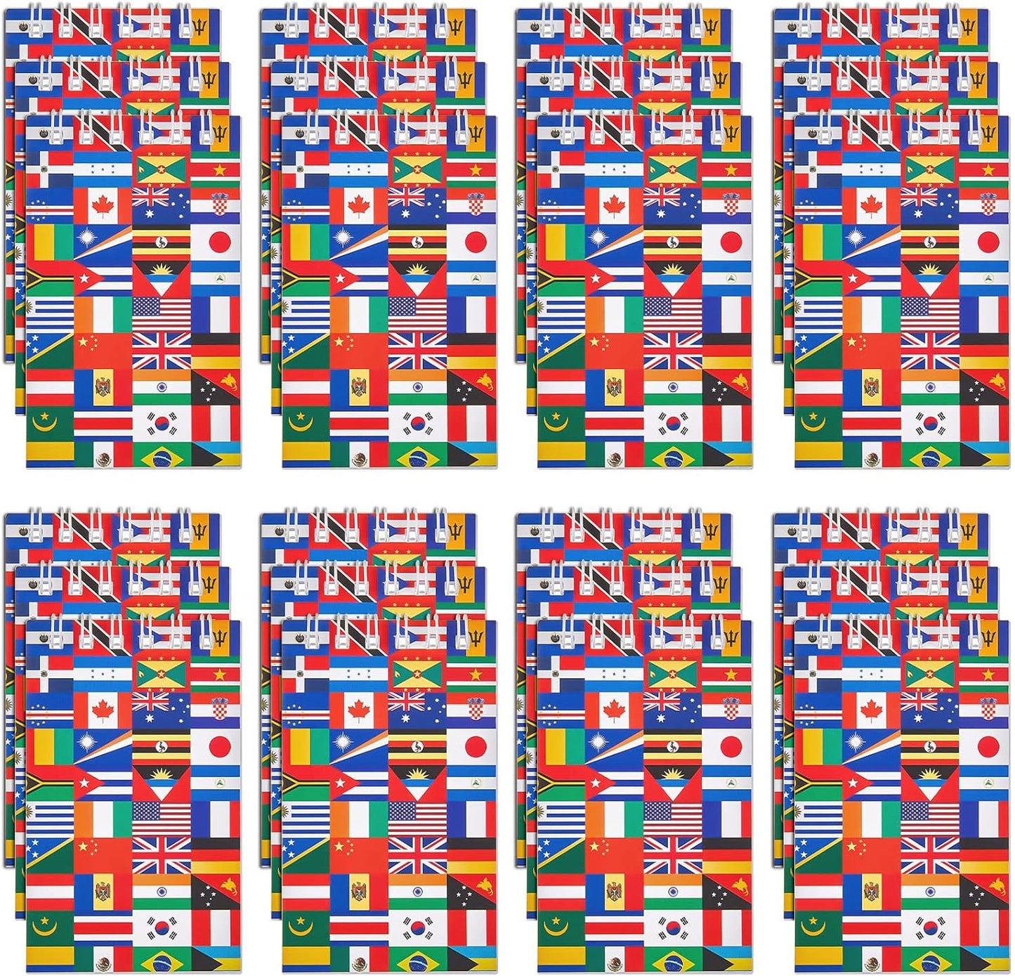 Ctosree 24 Pack World Flags Notepads International Flags Notebook Country Flag of The World Notepad Mini Note Pads Multicultural Party Decoration Gift for School Rewards Office Supplies birthday gifts