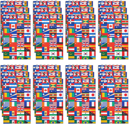 Ctosree 24 Pack World Flags Notepads International Flags Notebook Country Flag of The World Notepad Mini Note Pads Multicultural Party Decoration Gift for School Rewards Office Supplies birthday gifts