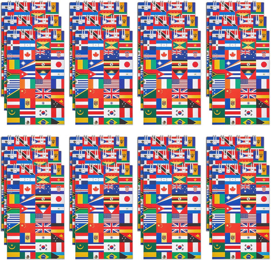 Ctosree 24 Pack World Flags Notepads International Flags Notebook Country Flag of The World Notepad Mini Note Pads Multicultural Party Decoration Gift for School Rewards Office Supplies birthday gifts