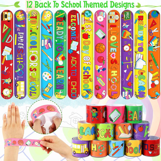 JUNEBRUSHS 56Pcs HawaiianTheme Slap Bracelets, Hawaii Luau Snap Bracelets Wristbands Bulk for Kids Aldults Tropical Hawaiian Luau Party Favors School Prizes Gifts
