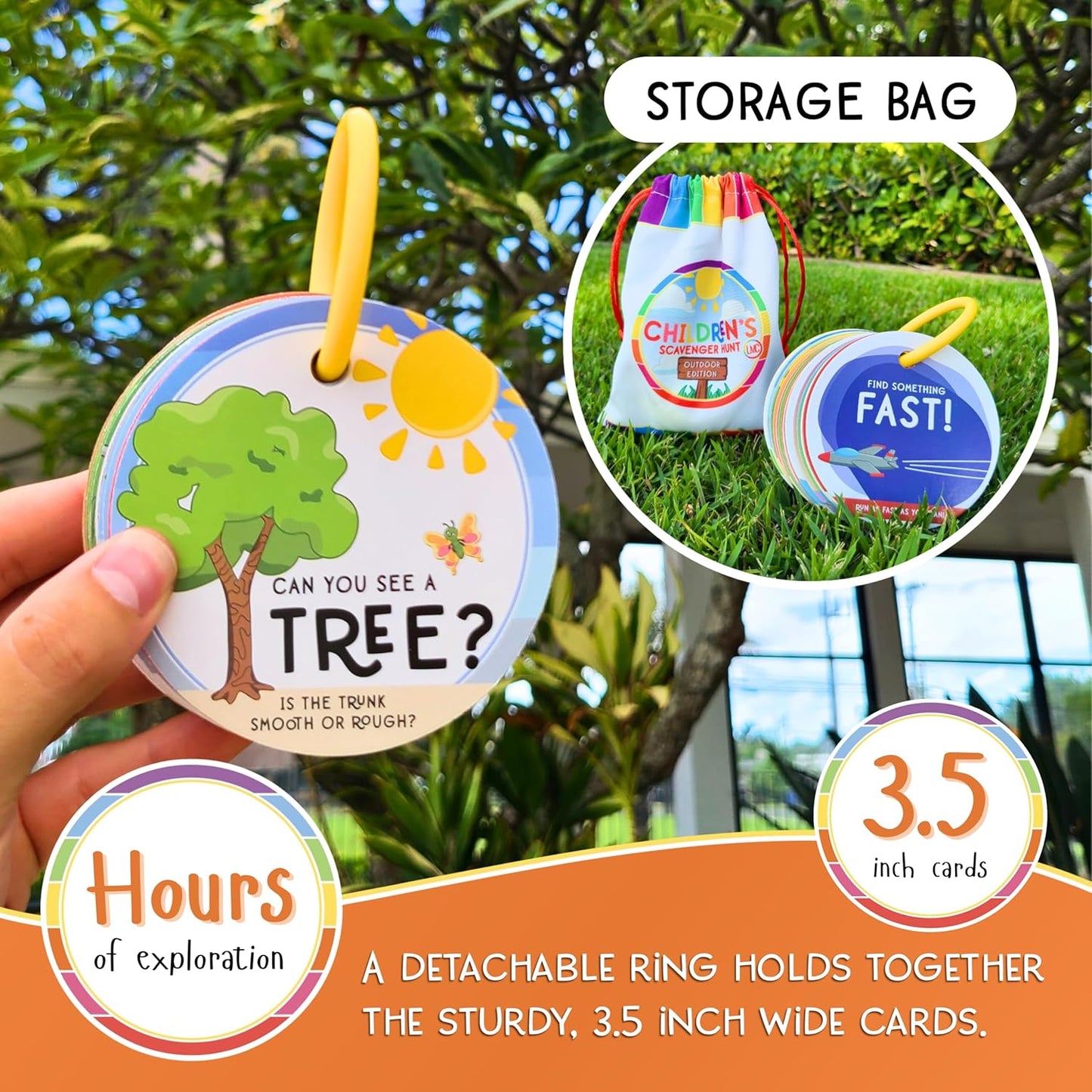 Children's Scavenger Hunt | Toddler Activities | Games for 2, 3 Year Old's & Up | Kids Educational Scavenger Hunt Cards (Outdoor Edition)