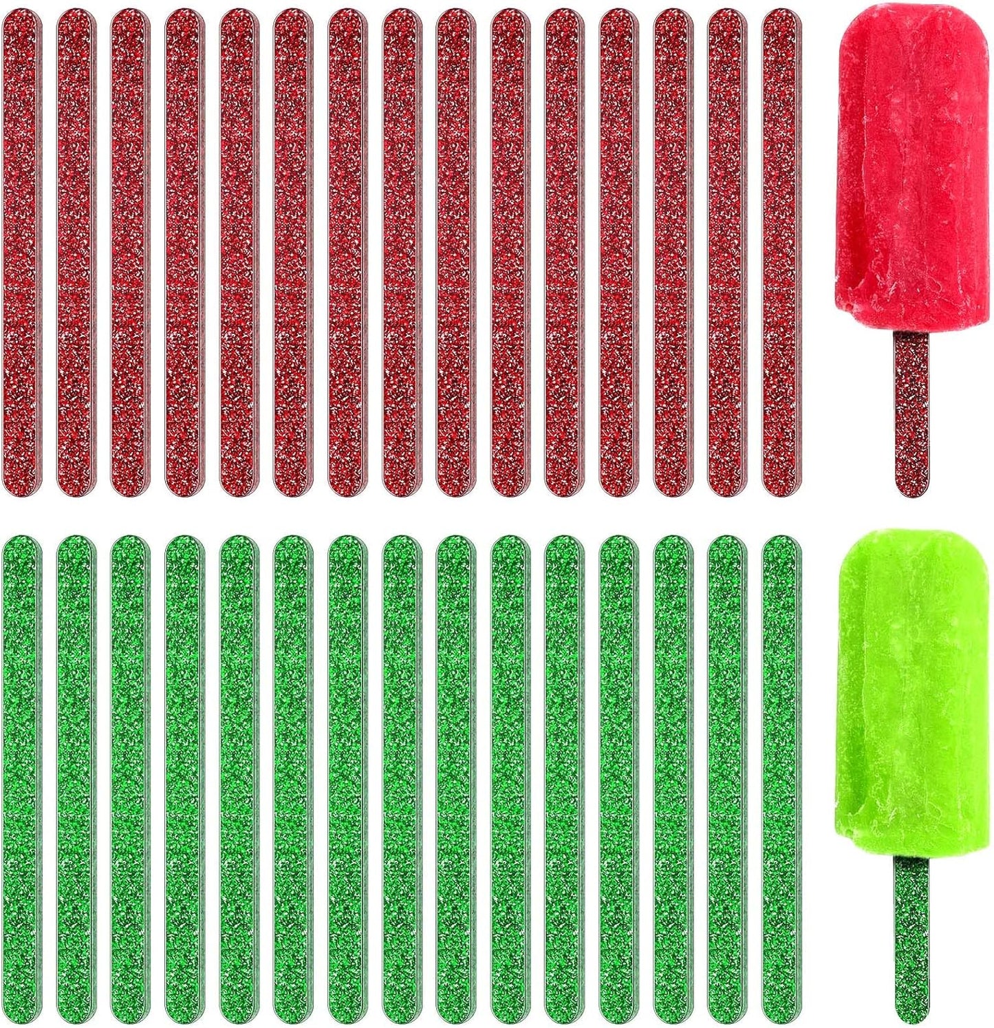 30 Pieces Acrylic Sticks Reusable Cakesicle Cake Pop Mold Mirror Ice Pop Sticks Ice Cream Cakesicle Mold for Home Cake Candy Gifts Party Craft