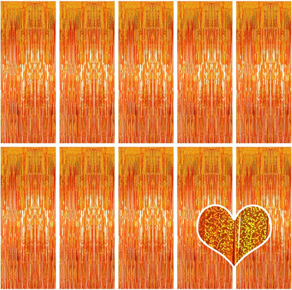10 Pack Silver Backdrop Curtain 3.2ft x 8.2ft Metallic Tinsel Foil Fringe Curtains Photo Booth Background for Birthday Party Decoration Baby Shower Engagement Wedding Christmas Decoration (Silver)