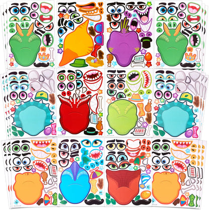 JOYIN 36 Sheets 9"x6" Make a face Stickers for Kids, Make Your Own Animal Stickers with Unicorn, Dinosaur, Sea and Safari Animals, Crafts Birthday Party Favors, Goodie Bags Classroom Activities