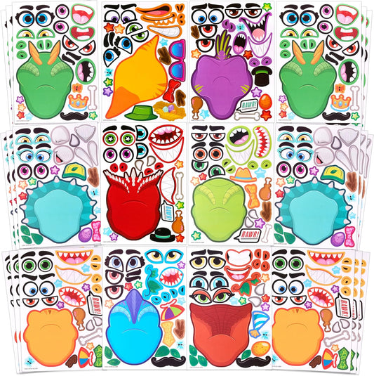 JOYIN 36 Sheets 9"x6" Make a face Stickers for Kids, Make Your Own Animal Stickers with Unicorn, Dinosaur, Sea and Safari Animals, Crafts Birthday Party Favors, Goodie Bags Classroom Activities