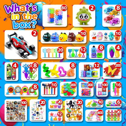 1000 PCS Party Favors for Kids, Bulk Fidget Toys,Goodie Bags Stuffers, Treasure Box Toy for Classroom Prizes, Birthday Gifts, Stocking Pinata Filler Stuffers