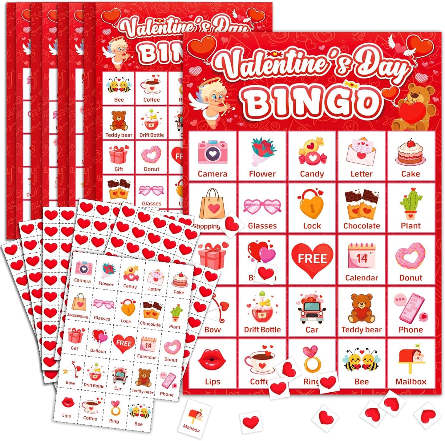 4th of July Bingo Game Set for 24 - Patriotic Party Activities, Independence Day Games for Family Reunion, School & Classroom Decorations – 5" x 7" Cards