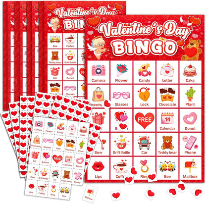 4th of July Bingo Game Set for 24 - Patriotic Party Activities, Independence Day Games for Family Reunion, School & Classroom Decorations – 5" x 7" Cards