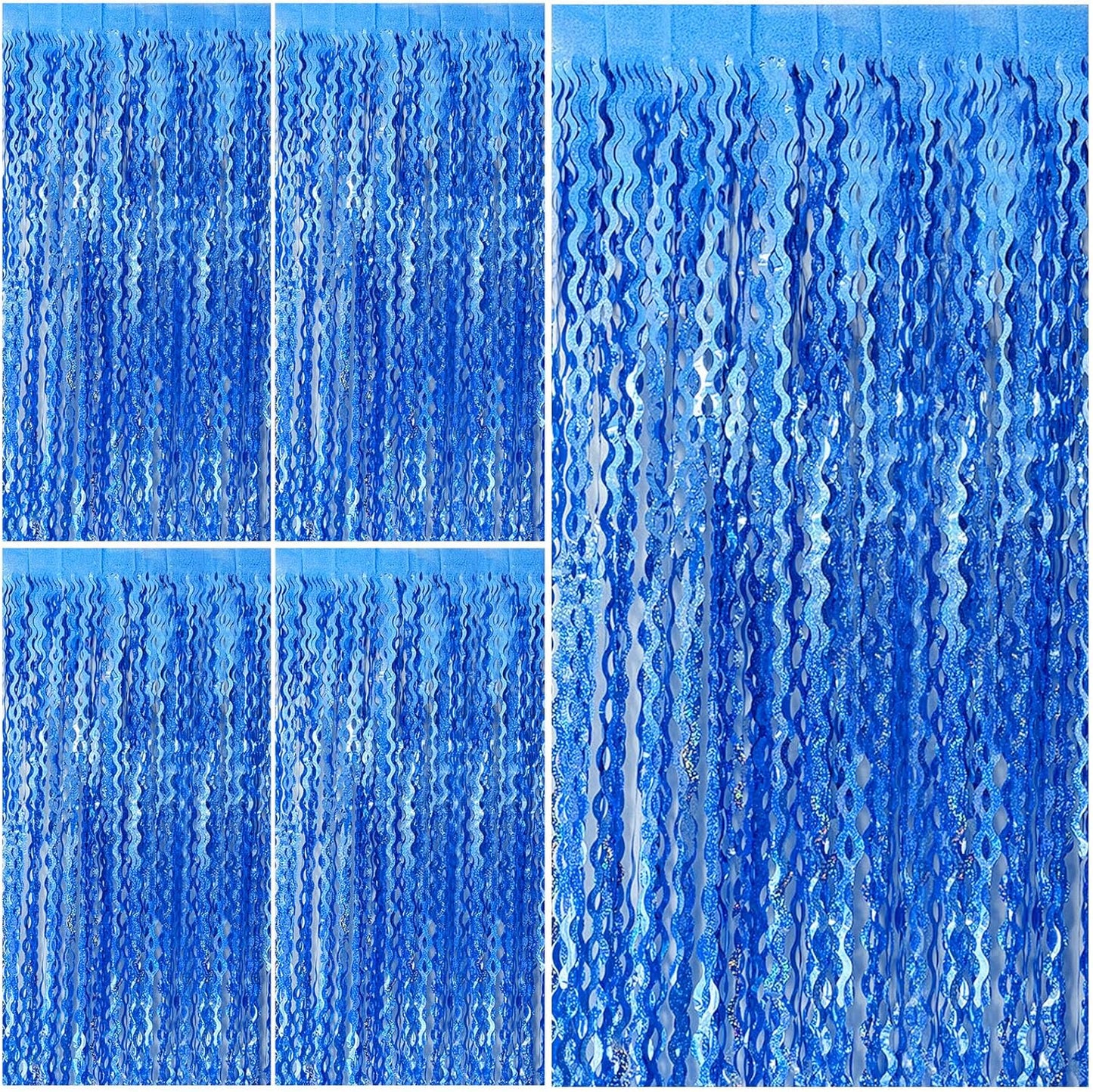 Tinsel Foil Fringe Curtains Wavy Backdrop for Parties Sparkle Metallic Wavy Foil Fringe Backdrop Curtain for Party Decorations Photo Booth Props for Birthday Graduation Wedding