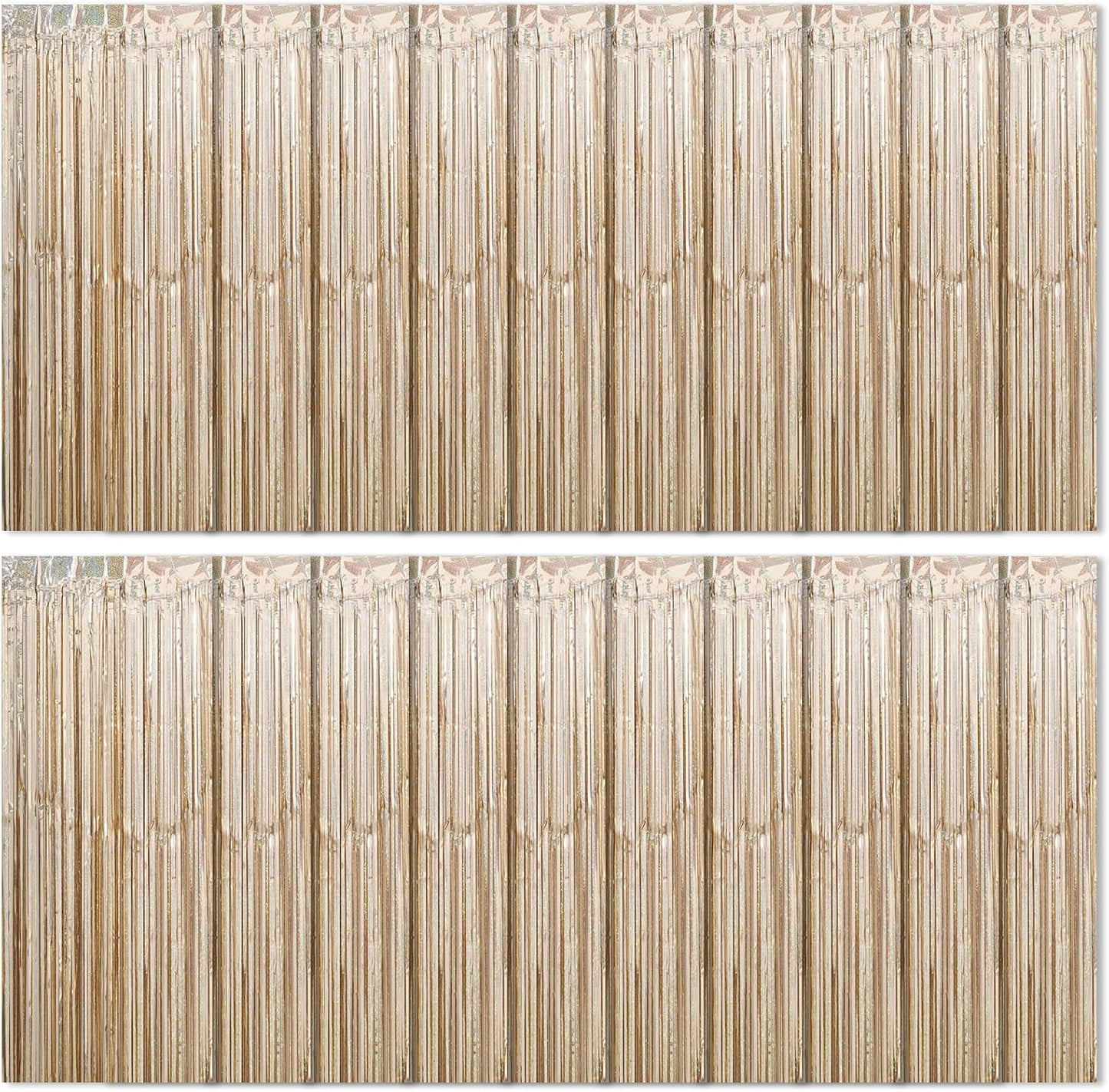 20 Pack Silver Foil Curtain Backdrop 3.2ft x 8.2ft Foil Fringe Backdrop Curtain Metallic Tinsel Foil Fringe Curtains Streamer Backdrop Curtains for Birthday Party Decorations Photo Booth (Silver)