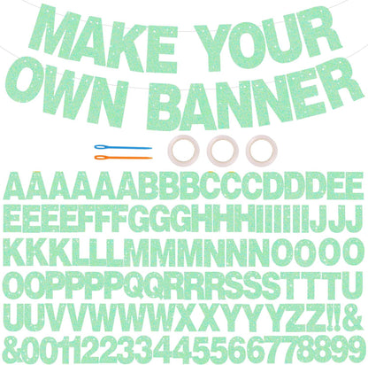 BEISHIDA 116 PCS A-Z DIY Letter Banner Kit Make Your Own Banner Including 111 Letters and Numbers 3 Rope and 2 Threading Device,Customized for Birthday Graduation Wedding Decor Black