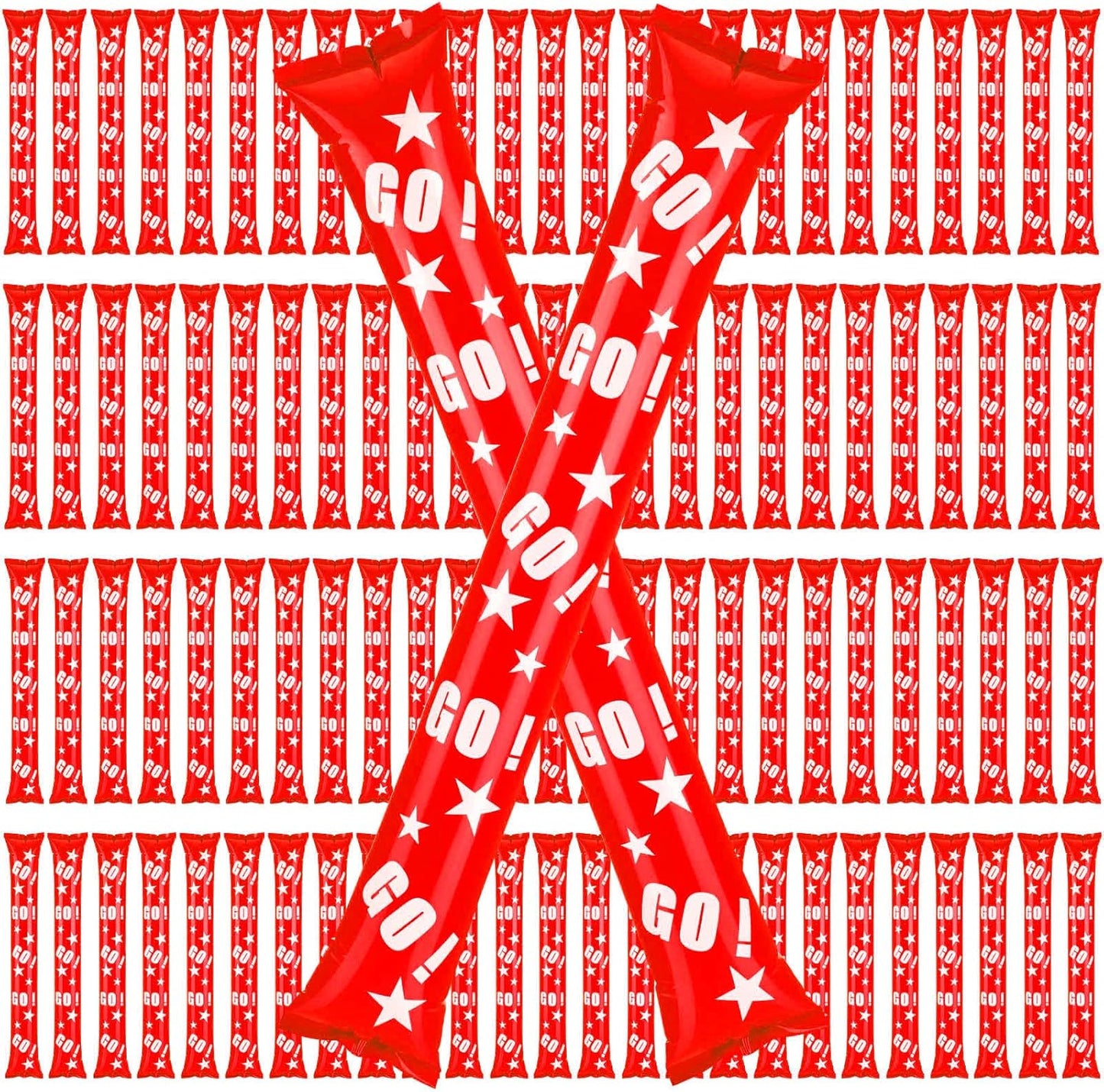 Hungdao 100 Pcs Thunder Sticks Spirit Boom Sticks Cheerleading Football Noise Makers Inflatable Noisemakers for Party Dance Basketball Sporting Event