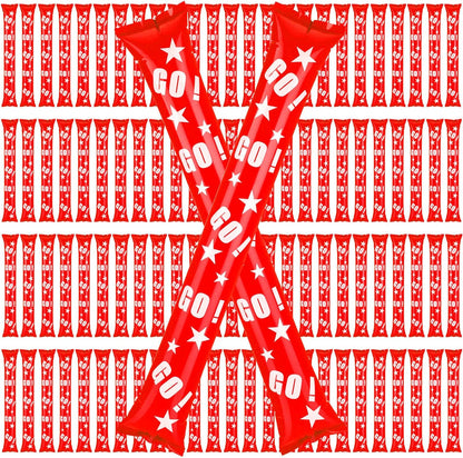 Hungdao 100 Pcs Thunder Sticks Spirit Boom Sticks Cheerleading Football Noise Makers Inflatable Noisemakers for Party Dance Basketball Sporting Event