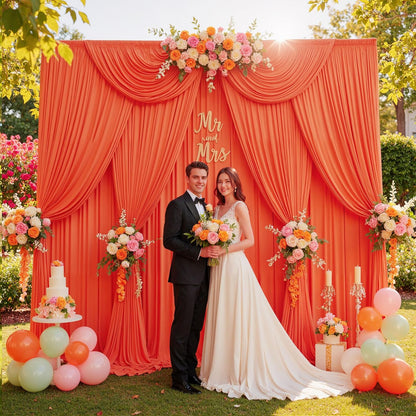 10ftx10ft Black Backdrop Curtains for Weddings Parties, Wrinkle Free 2 Panels Silky Polyester Photo Backdrop Drapes Back Drop Cloth Drapery for Birthday Mother'sDay Photography Background