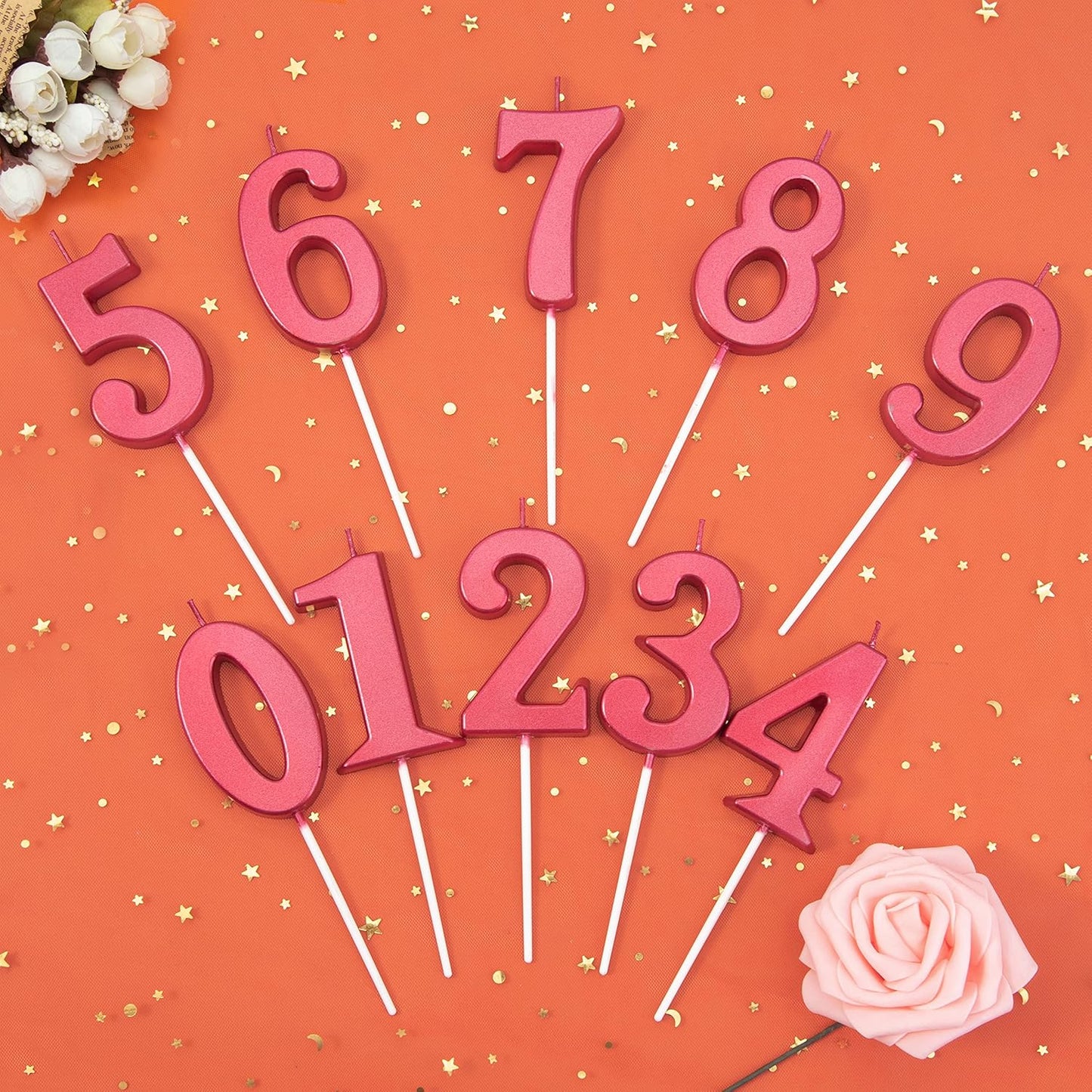 PHD CAKE 2.76 Inch Modern Gold 2 Number Birthday Candles, Gold Number Candles, Cake Number Candles, Party Celebration