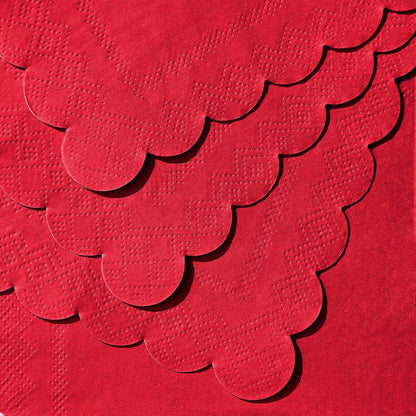 NatNarr 120 Pcs Cocktail Napkins Pink Mothers Day Paper Napkins Light Pink Dessert Beverage Napkin Cute Scalloped Party Napkin for Baby Bridal Shower, Birthday, 5 x 5 Inch