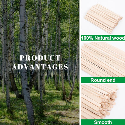 ANTETOK Wooden Coffee Stirrers - Coffee Stir Sticks 7.5 Inch,100pcs Disposable Birch Wood Coffee/Beverage Stirrers,Swizzle Drink Sticks,Coffee Bar Accessories