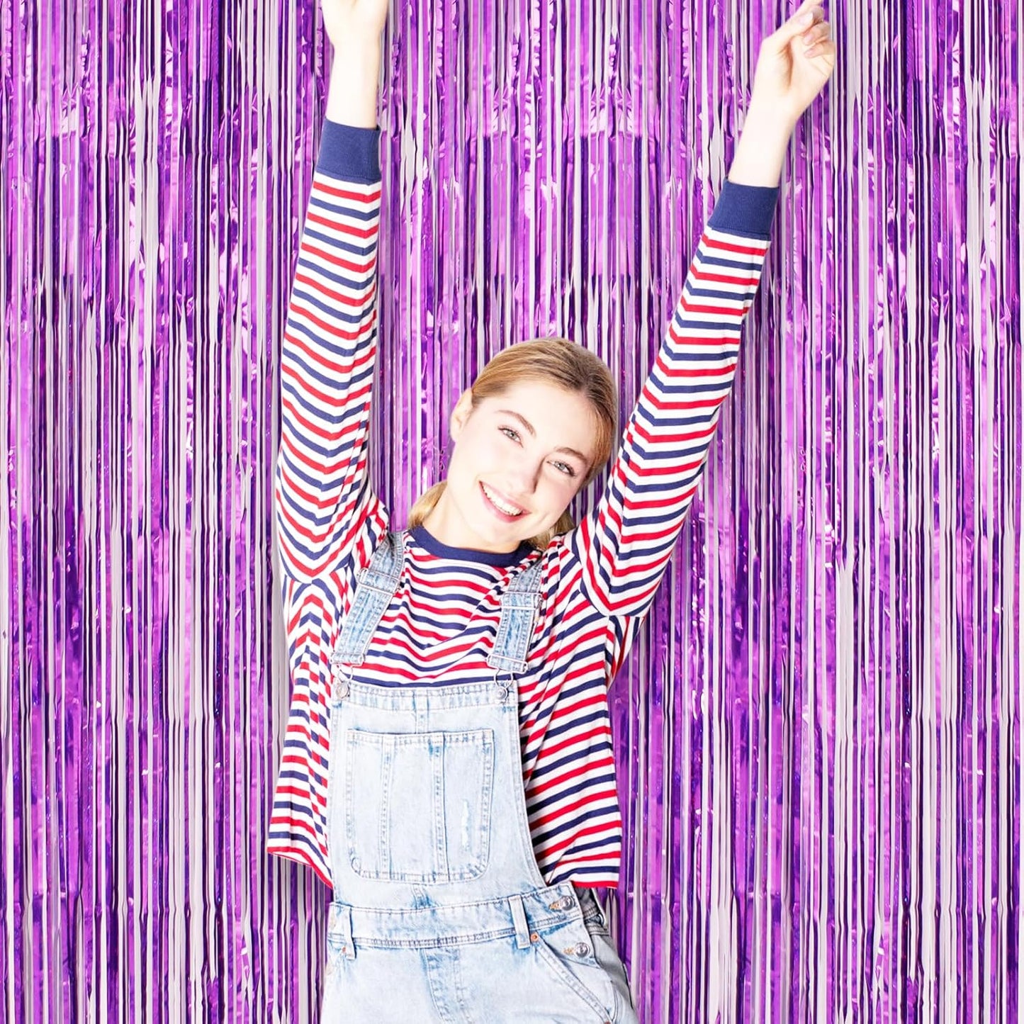 Voircoloria 3 Pack 3.3x8.2 Feet Gold Foil Fringe Backdrop Curtains, Tinsel Streamers, Fringe Backdrop for 2025 New Years Eve, Graduation, Birthday, Baby Shower, Gender Reveal, Disco Party - Colors A