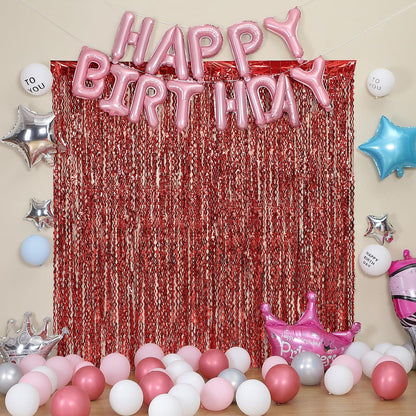 3 Pack Colorful Foil Fringe Curtain Backdrop - 6.6 x 3.3 ft Wavy Rainbow Tinsel Backdrop Curtain Metallic Streamers Iridescent Holiday Photo Booth Party Decorations