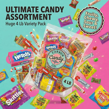 Bulk Candy Variety Pack - 2 lb - Bulk Candy Individually Wrapped - Assorted Mix - Lollipops, Hard, Fruity - Dulces - Big Bag for Party Favors - Father's Day