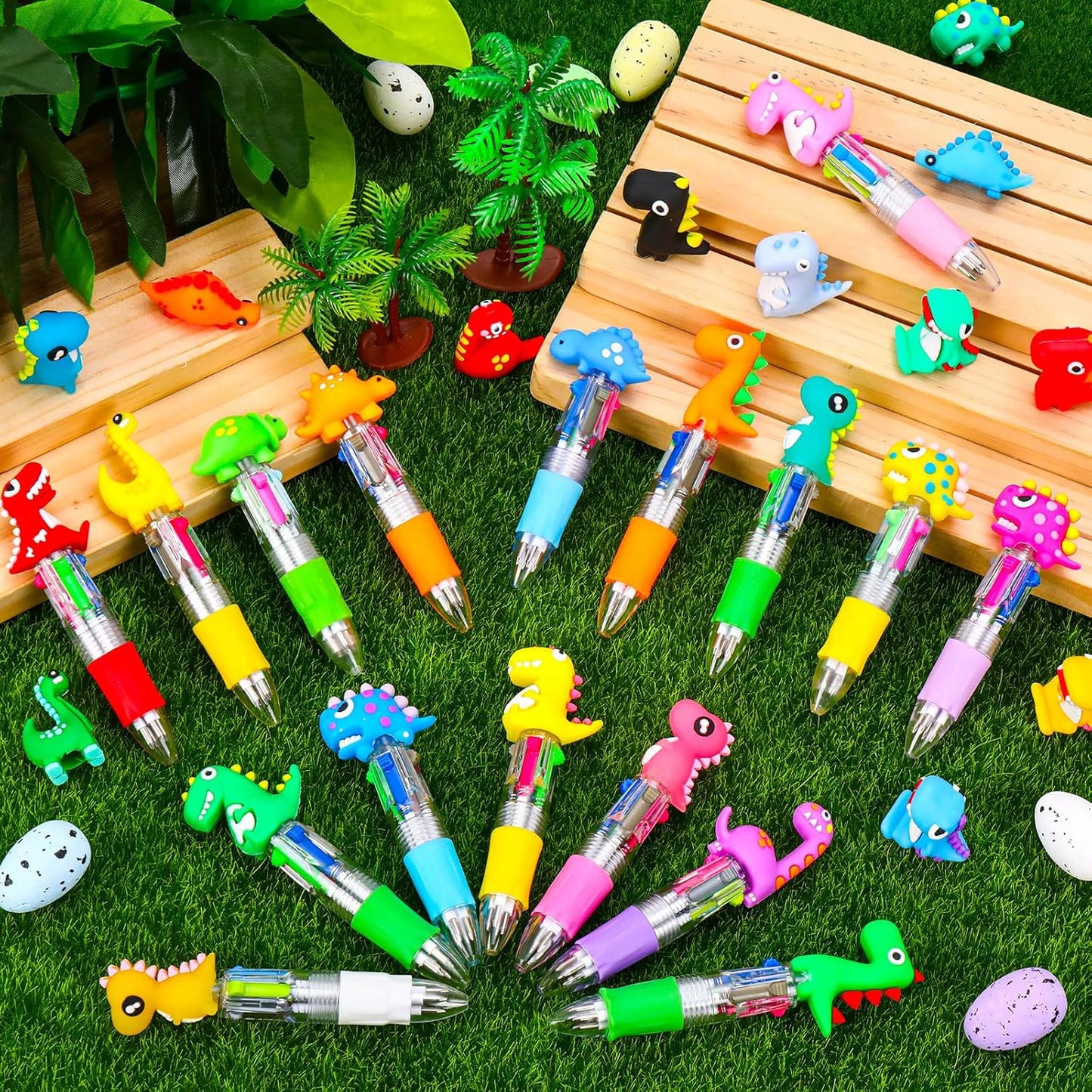 CZWZ 20Pcs Mini Multicolor Pens in One 4-in-1 Cute Pens Bulk for Kids, Fun Kawaii Ballpoint Pens for Birthdays and Children's Party Favors Gifts Teacher School Supplies