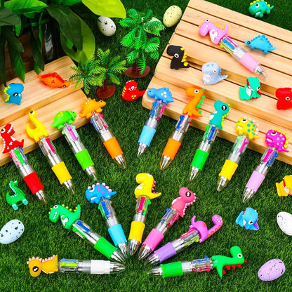 CZWZ 20Pcs Mini Multicolor Pens in One 4-in-1 Cute Pens Bulk for Kids, Fun Kawaii Ballpoint Pens for Birthdays and Children's Party Favors Gifts Teacher School Supplies